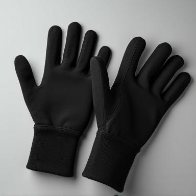 Paire de gants noirs avec un matériau tactile au bout des doigts.