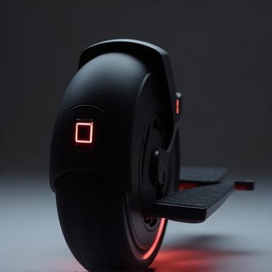 Monoroue électrique noire avec des lumières LED.